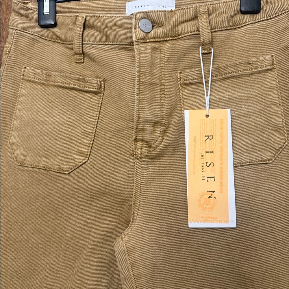 Risen tan Flare Jeans - Picture 3 of 8